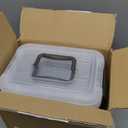 Citylife 4 Packs 6 QT Storage Bins with Lids Clear Plastic Bins with Grey Handle Stackable Storage Containers for Organizing