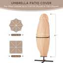 Patio Parasol 600D Waterproof Outdoor Offset Umbrella Cover - Fits Cantilever Offset Umbrella 12-14 Feet