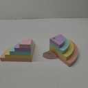 Decorably Pastel Rainbow Bookends for Kids - 1 Set Non-Skid Wooden Rainbow Book Ends for Baby's Nursery, Classroom