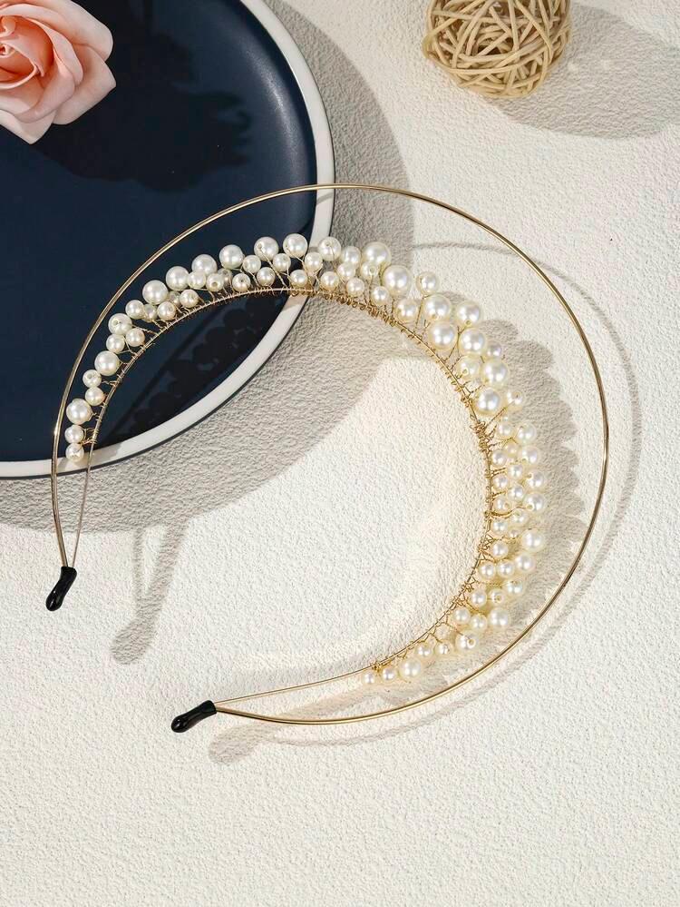 1pc Vintage Faux Pearl Double-Layer