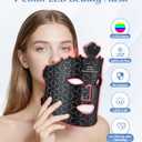 Red Light Therapy for Face, Light Therapy Mask for Firming, Wrinkles & Acne, Wireless Red & 850nm Infrared Light Silicone Mask, 7-Color LED Face Mask Portable for Use at Home & Travel, Black