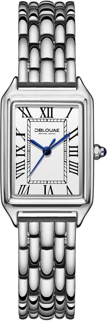 Women's Vintage Rectangular Watch, Elegant Roman Numeral Dial Quartz Watches for Women, Dainty Gold Ladies Watch, Birthday Watches Gifts