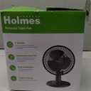 HOLMES 6" Table Fan, 75° Oscillation, 3 Speeds, 15° Adjustable Head Tilt, Ideal for Home, Bedroom or Office, Black