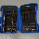 Cobalt Drill Bit Set, 15Pcs M35 High Speed Steel Jobber Length Drill Bit Kit for Hardened Metal, Stainless Steel, Cast Iron, Wood and Plastic, with Index Storage Case, 1/16"-3/8"