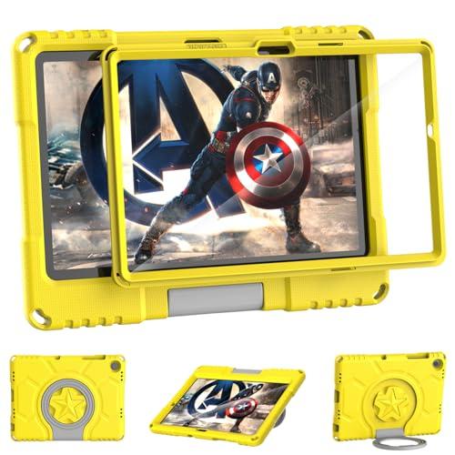 Kids Case for Samsung Galaxy Tab A11+ Plus 2025/A9+ Plus 11inch 2023 with Screen Protector, Patamiyar Shockproof Galaxy Tab A11 Plus/A9 Plus Case with Handle Stand for Samsung A11Plus/A9 Plus -Yellow