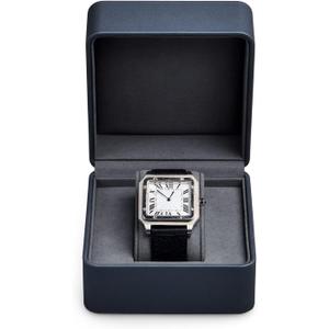 Oirlv Premium Leather Watch Gift Box Single Watch Storage Case with Removable Pillow Wristwatch Display Box (Dark Blue)