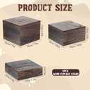 6 Pcs Vintage Brown Square Wooden Cake Stands, Rustic Wood Cake and Cupcake Stands, Table Wooden Stackable Display Stand Box for Catering Dessert Collectibles Jewelry Figures Show