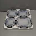 8 Pack Borosilicate Glass Food Storage Containers with Lids, Glass Meal Prep Containers, Airtight Bento Lunch Boxes with Snap Locks, Oven, Freezer and Dishwasher Safe, BPA Free, Kitchen Storage Set (Deep Black)