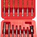 15 Pieces Screw Extractor Set 6542/4341 HSS Cobalt Left Hand Drill Bit Broken Screw Extractor Kit with 1/4'' Adaptor, Stripped Screw Extractor Set Ez Out Removing Screws Bolts Nuts