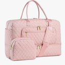 Large Women Travel Duffle Bag - Carry on Overnight Bag Weekend Travel Duffel Tote Bag Yoga Gym Bag with Wet Pocket Toiletry Weekender Overnight Bag for Travel Business Trips Sports Hospital Pink