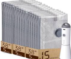 Mapambo Travel Vacuum Bags with -60000Pa LED Electric Pump, 15 Pack Vacuum Seal Bags for Clothing Travel in 3 Combo sizes, Space Saver Vacuum Storage Bags, Saving up to 80% of Space (15 Combo Size)