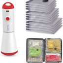 Travel Vacuum Storage Bags with Rechargeable USB Pump, 12 Pack Carry-On Size Compression Packing Bags for Luggage and Suitcase, Space Saver for Clothes and Clothing Travel