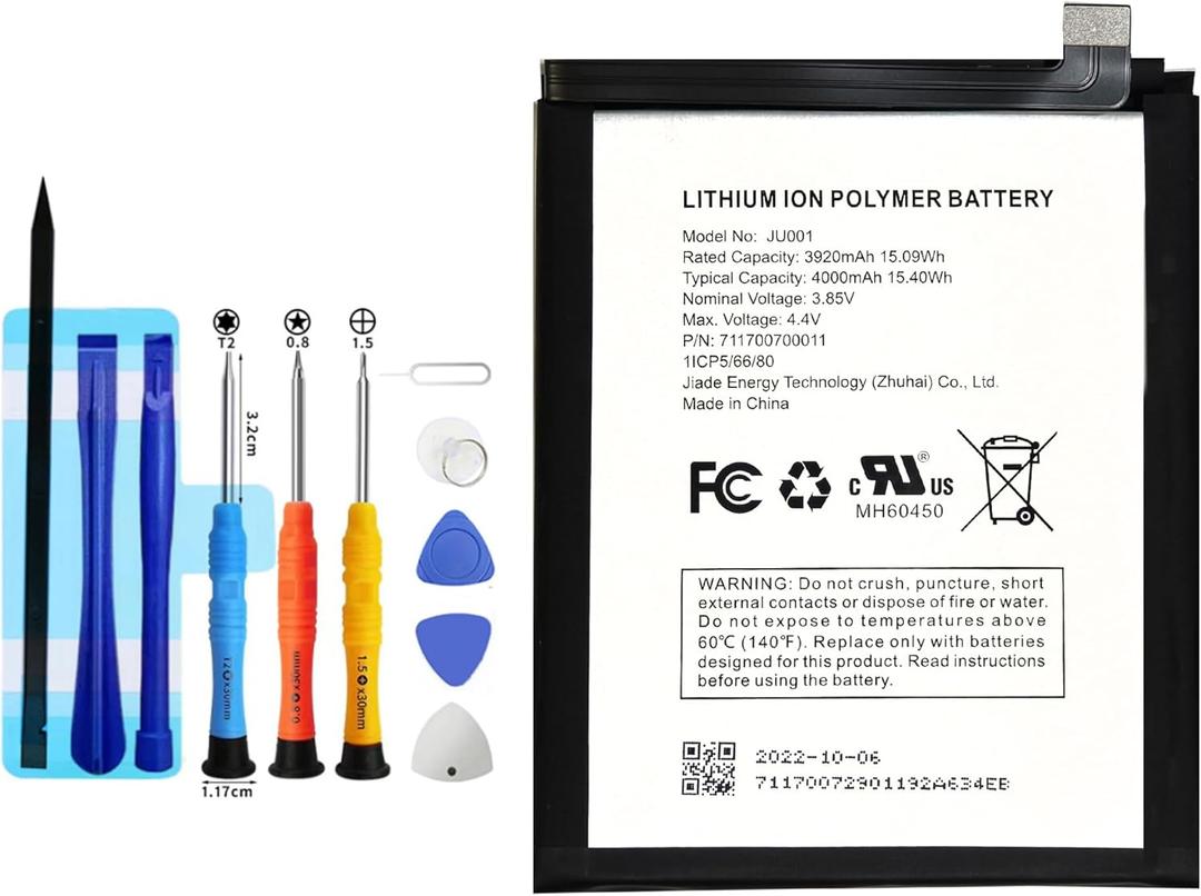 JU001 Replacement Battery for Celero REVVL V Cricket ICON 4 5G,Rechargeable 0 Cycle Battery Compatible with Celero REVVL V Cricket ICON 4 5G/Boost Mobile Celero 5G with Repair Tools