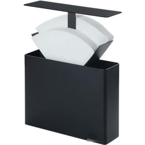 Coffee Filter Holder Metal Coffee Filter Paper Holder, Coffee Filter Paper Dispenser Rack, For Cone shaped Pour Over Paper Filters 101, 102, V01, V02 Coffee Paper Storage Rack (Color : Black)