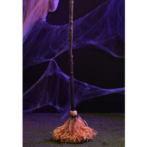 Magical Animated Broom 4 Ft Tall Bump-N-Go Movement Spooky Sound