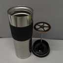 Bodum Travel Press, Vacuum Insulated, Stainless Steel Portable Coffee Maker and Tea Press, 15oz, Black