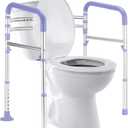 Lianjindun Toilet Safety Rails, Adjustable Toilet Frame for Elderly, Seniors, Handicap & Disabled, Foldable Handicap Toilet Handles Fit Any Toilets（Purple）