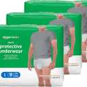 Amazon Basics Incontinence Underwear for Men, Maximum Absorbency, Large, 54 Count (3 Packs of 18)