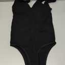 OQQ Womens Tummy Control One Piece Swimsuit  Crinkle Textured Swimwear Full Coverage Slimming Bathing Suit (Medium, Black)