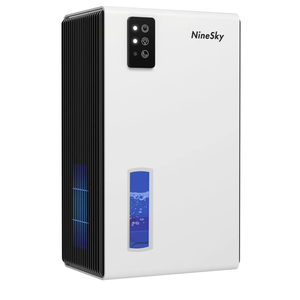 NineSky Dehumidifiers for Home, 95 OZ Water Tank, (1000 sq.ft) Dehumidifiers for Bathroom Bedroom Basement with Auto Shut Off,7 Colors LED Light(White)a