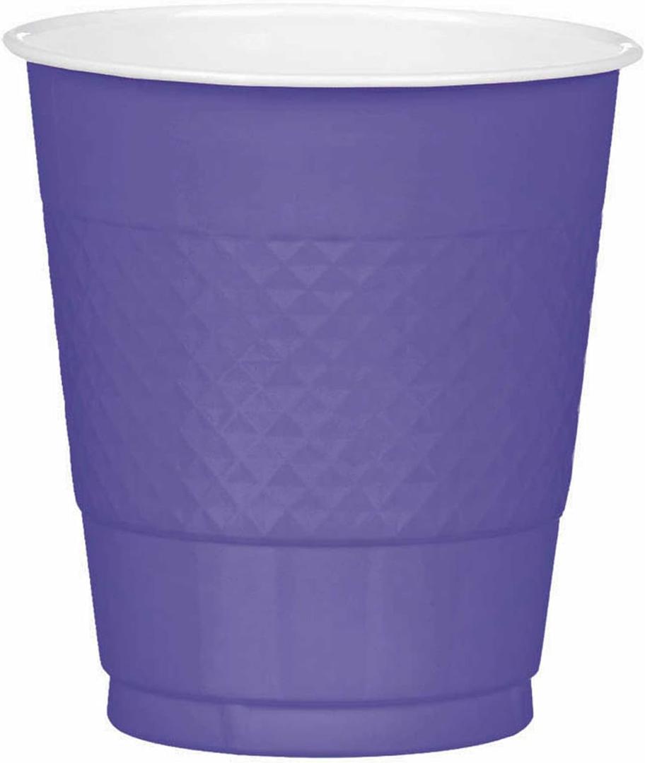 Premium New Purple Plastic Cups - 12 oz (20 Pack) - Bold, Vibrant Color for Parties, Weddings & Events