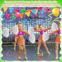 Meooeck 80 Pcs Cheerleading Pom Poms Sports Dance Spirit Cheer Pompoms with Handles Plastic Cheerleader Stuff for Sport Game Gymnastics Football Basketball Sports Team Dance Club Party