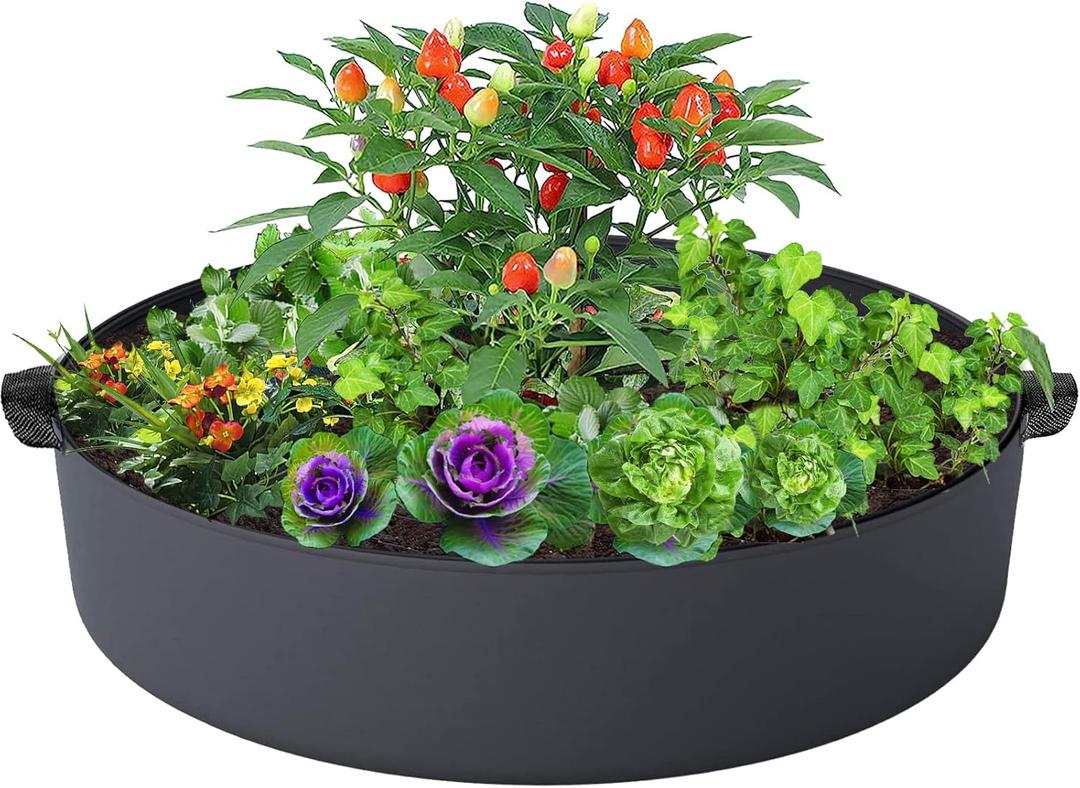 ZtohPyo 15 Gallon Plant Grow Bags, Round Fabric Raised Garden Beds Planter Pots with 2 Handles,Durable Breathe Cloth Planting Bed Gardening Container to Grow Vegetables for Outdoor Plants