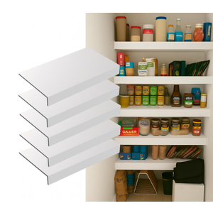 5 Pack 30x16in Wire Shelf Cover for Pantry, Closet, Kitchen Waterproof PVC  Wire Rack Covers for Shelves, Multiple No-Tool Installation (30x16x2in), White