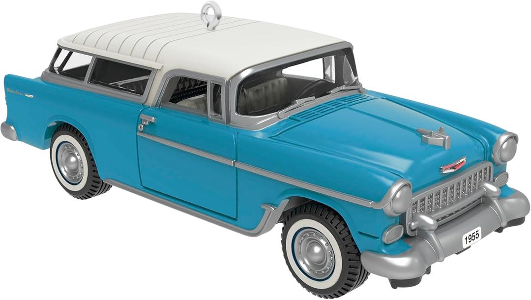 Hallmark Keepsake 0.75" Mini Christmas Ornament 2025, Lil' Classic Cars 1955 Chevrolet Nomad Wagon 2025, Metal, Gifts for Car Collectors