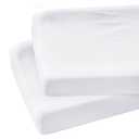 Organic Cotton Changing Pad Cover, Diaper Changing Table Pad Covers 2 Pack, Jersey Knit Super Soft & Stretchy Cradle Sheets for Baby Boys Girls, 32" x 16" x 4", White