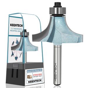 KEENTECH Round Over Router Bit, 1/4" Shank, Edge Forming Router Bit for Wood, Corner Rounding (1/4 Inch Shank , 1-1/2 Inch Diameter , R1/2 Inch Radius)