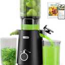 ECOSELF Cold Press Juicer - Wide Mouth Hopper for Fruits & Vegetables & Leafy Greens - Juicer Machines with Self Feeding - Hands-Free Design - Juice Extractor Machine Easy to Clean With Brush