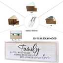 Family A Little Bit Of Crazy Sign Wall Decor 32"12" Rustic Farmhouse Living Room Large Soild Wood Framed Hallway Hanging Sign Aesthetic Inspirational Quotes Entryway Home Wall Art (White)