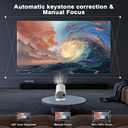 4k Mini Projector Portable, 270 Degree Rotation,Smart Projector with Wifi and Bluetooth, Native 720P,uto Vertical Keystone, Compatible with HDMI/USB/TV sticks/Smartphones/laptops[Built-in Apps]