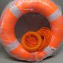 Lifebuoy Set 20Inch Life Preserver Ring and Water Floating Lifesaving Rope 98.4FT,Swim Foam Buoy,Swimming Pool Safety Throwing Ring with Perimeter Rope,Throwable Flotation Device