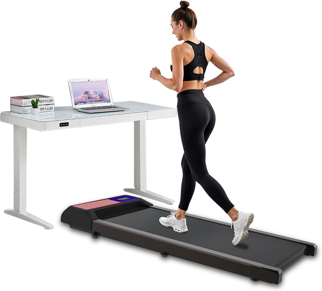 Treadmill Under Desk with Incline for Home and Office,Walking Treadmill with Remote Control and LED Display (Black Grey)