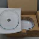 Luvan 2.8L/3Qt Glass Casserole Dish with Lid, Ribbed Oval Glass Baking Dish for Oven & Microwave, Clear Lead-Free Covered Casserole Cookware, Versatile Deep Glasses Food Container for Baking, Cooking