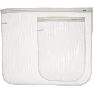 Whitmor Zippered Mesh Wash Bags - White (2 Piece Set)