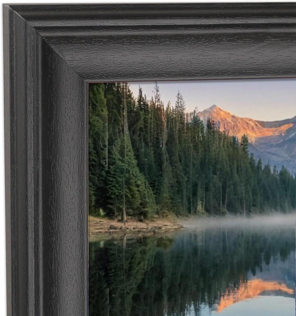 16x25 inch Picture Frame Solid Wood Black,Suitable for Panoramic Photo Frame/Posters/Painting/Group Photo/Puzzle (A23B1625)