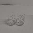 Whaline 2Pcs Halloween Stemless Wine Glasses 17oz White Ghost Drinking Glasses Clear Cute Boo Tumbler Cups for Halloween Party Supplies