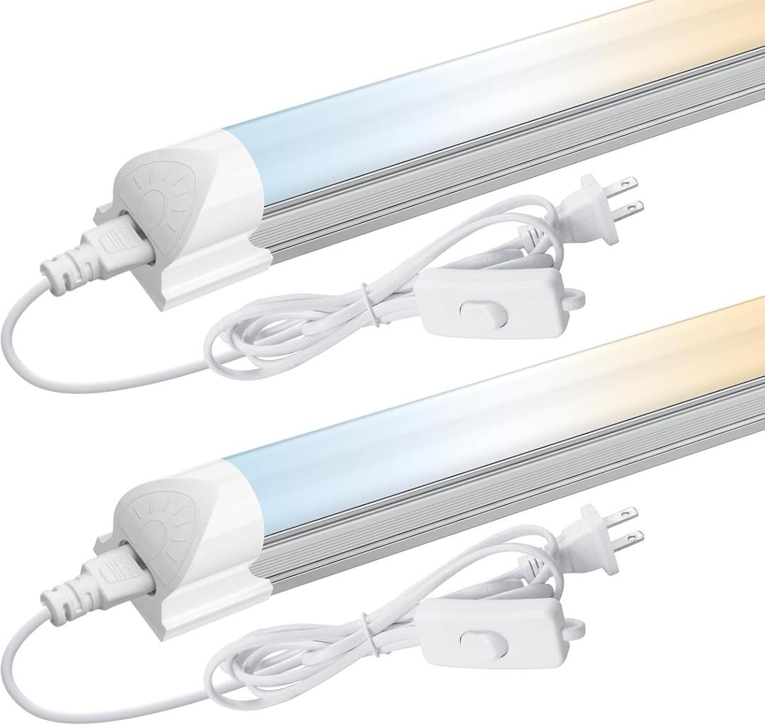 CNSUNWAY 3FT LED Shop Light, 3 Color Changing 3500K/5000K/6500K, 30W, 3FT-3CCT-2P