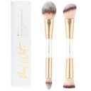 DUcare Makeup Brushes Duo End Foundation Contour Powder and Buffer Brush Bronzer Double Makeup Brush Set 2Pcs white (B04)