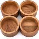 EDHAS Bowl Set of 4 – Hand-Carved, Food-Safe Rustic Small Bowls for Entertaining, Parties, Snacks, Candy, Nuts, Dips, Desserts, Kitchen Gift (3" X 3" X 1.5")
