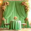 Sage Green Backdrop Curtain 2 Panels-Wrinkle-Free Champagne Curtains Polyester Photography Drapes for Baby Shower Birthday Party Photo Background Backdrop Stand- 8 X10FT (Sage Green)