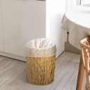 Dimeho Wicker Trash Can Small Waste Basket Water Hyacinth Wicker Garbage Can Office Garbage Cans Boho Woven Decorative for Home Bedroom Office Kitchen Living Room