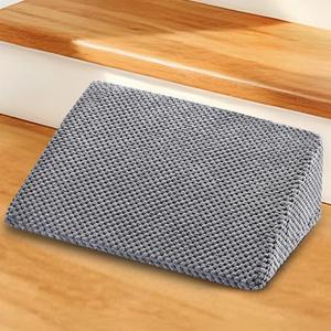 Dog Ramp for Stairs for Small & Senior Dogs and Cats  Non-Slip Stair Wedges for Dogs with Gentle Slope, Pet Ramp with Washable Cover & Self-Sticky Pads for Safe Climbing (Gray, 1 Pack)