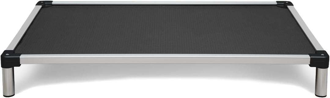 K9 Ballistics Chew Proof Elevated Outdoor Cooling Cot Bed for Medium Dogs - Virtually Indestructible, Preassembled, Withstands Aggressive Chewers - M, Obsidian Black Ripstop (Medium (35" L x 22" W x 4.5" H))