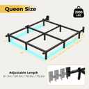 Awesofurni Queen Bed Frame with Smart LED Lights, 7 Inch Basics Metal Bed Frame, Heavy Duty 9-Leg Base for Box Spring and Mattress, Noise-Free, Easy Assembly, Black
