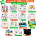 Mallify Busy Book for Toddlers 3-5, Montessori Busy Book with 30 Themes and 8 Markers, Kids Binder and Early Learning Toys, Preschool Busy Books for Toddlers, Tracing Coloring Book, Busy Tots