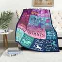 Horse Gifts for Girls Women, Soft Flannel Horse Throw Blanket, Just A Girl Who Loves Horses Blanket, Birthday for Horses Lovers, 80" x 60"